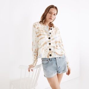 Madewell Tie-Dye Broadway Button-Up Cardigan Sweater